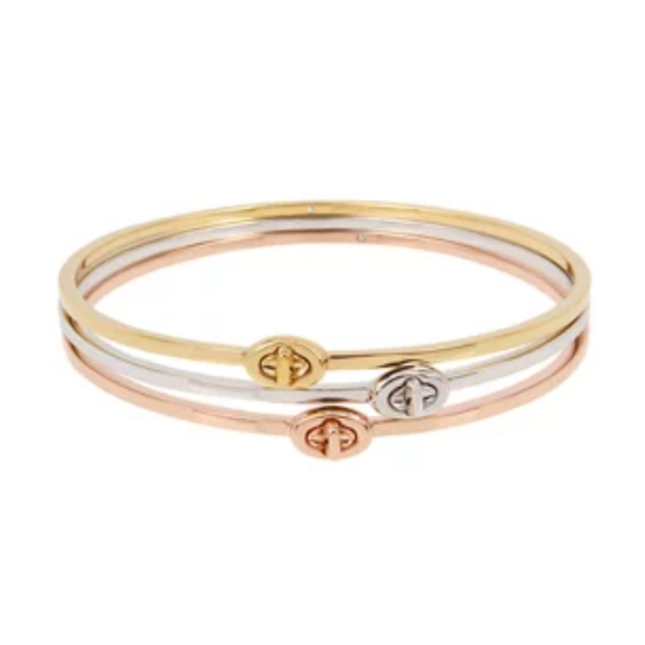 COACH Turn Lock Bangle Bracelet Set of 3 - Picture 2 of 2